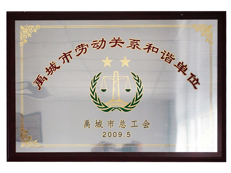 禹城市勞動關系和諧單位