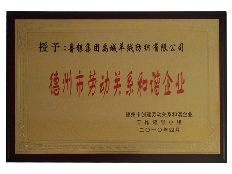德州市勞動關系和諧企業
